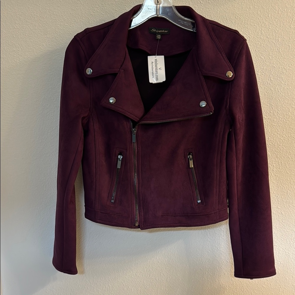 Moto Jacket in Deep Burgundy